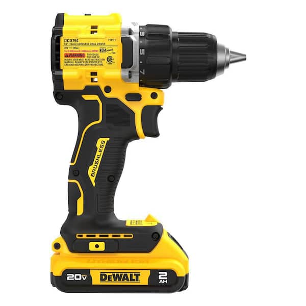 DEWALT - ATOMIC 20-Volt Lithium-Ion Cordless Compact 1/2 in. Drill/Driver Kit with 2.0Ah Battery, Charger and Bag
