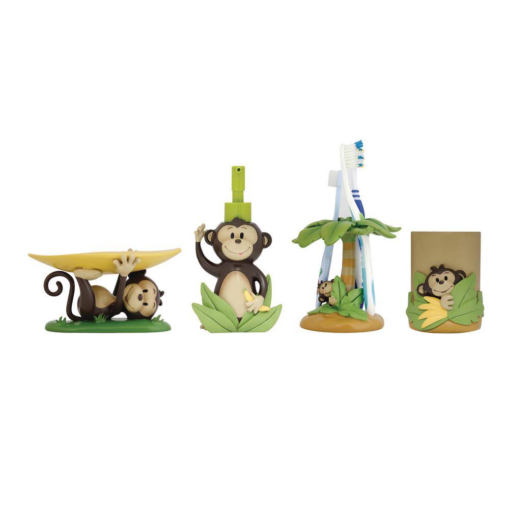 Modona Monkey 4 Piece Kids Bathroom Accessories Set Bs Mk