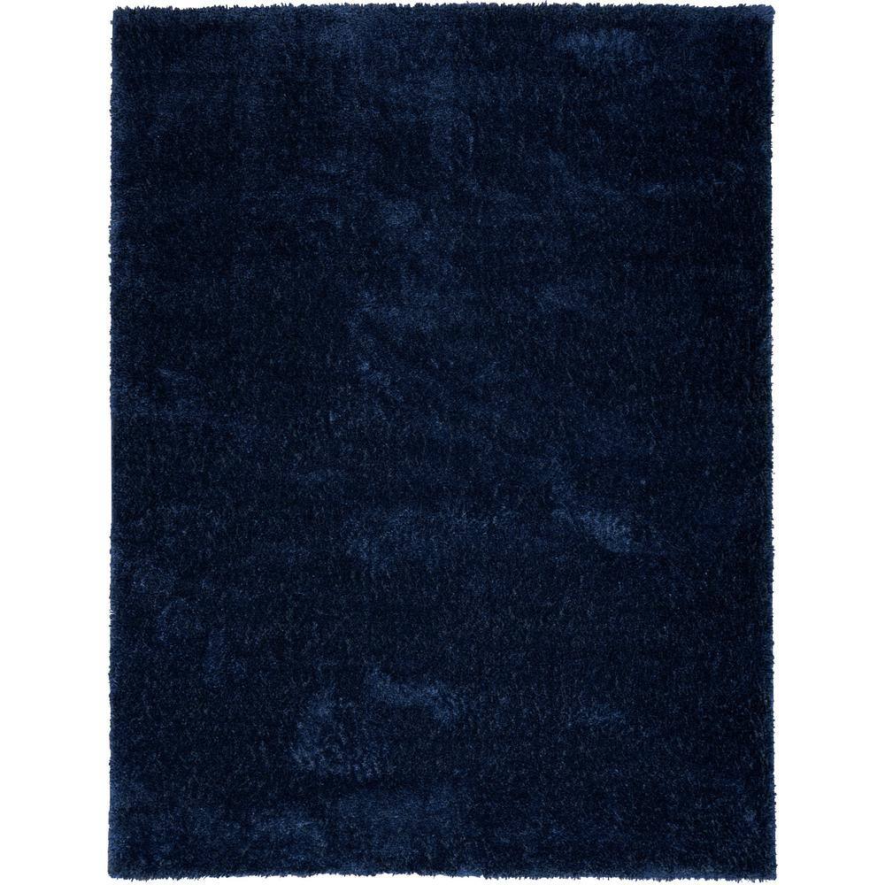 Nourison Pacific Shag Navy 5 ft. x 7 ft. Solid Contemporary Area Rug 898876 The Home Depot