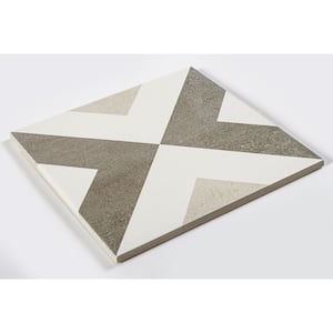 Luv Ahava Black/White/Gray 8 in. x 8 in. Smooth Matte Porcelain Floor and Wall Tile Sample