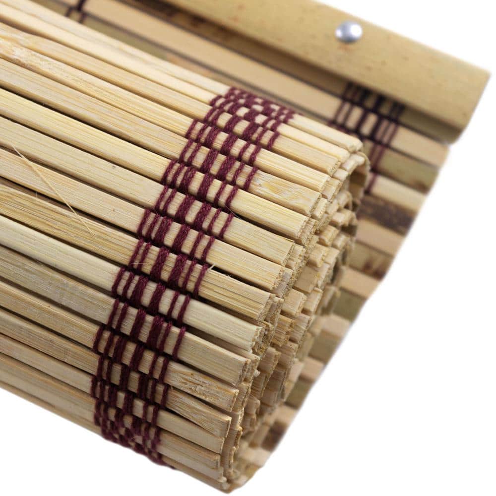 Burnt Bamboo Cordless Indoor Roll-Up Window Shade, 24" x 72"