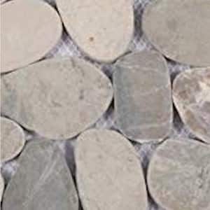 Sliced Pebble Mosaic Tile Sample Color Light Grey 4 in. x 6 in.