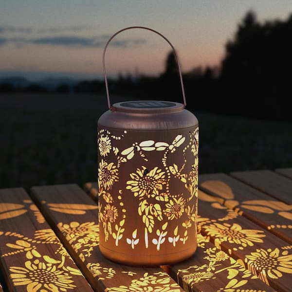 Solar Lantern Outdoor Lanterns Solar Hanging Lantern Solar Table Lantern Lights Dragonflies Sunflowers Garden Torch