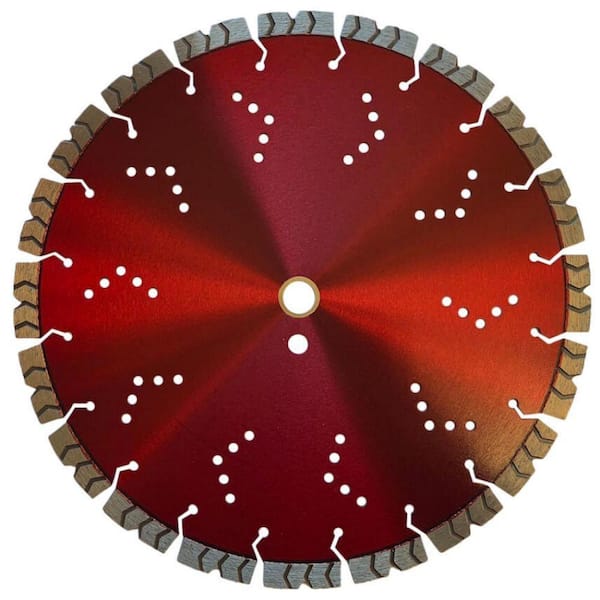18 in. Concrete/Reinforced Concrete, Segmented Rim, Aggressive Diamond Saw Blades, 6-5/8 in. Cutting Depth, 1 in. Arbor
