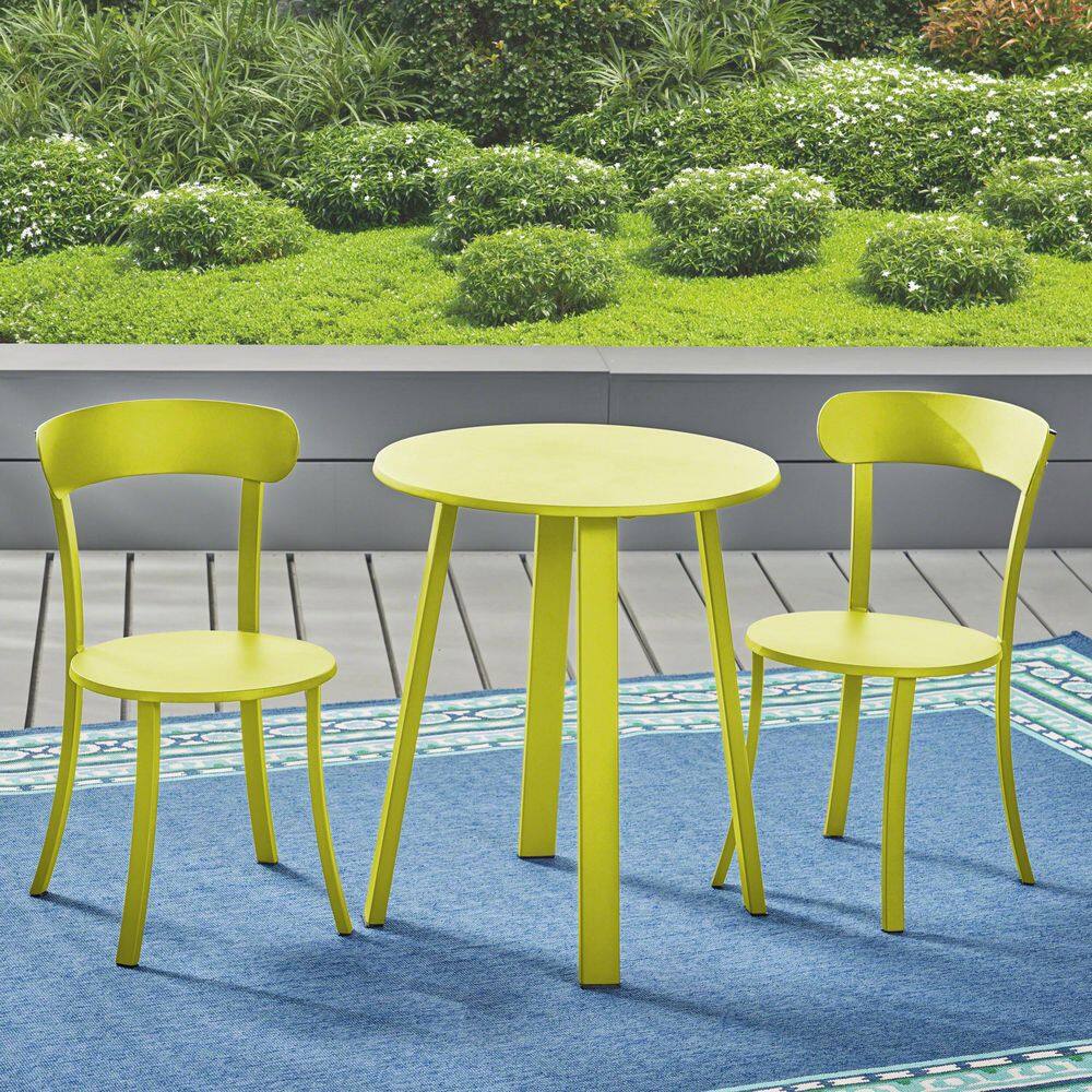 Green 3-Piece Metal Patio Outdoor Bistro Set price history on PriceWatchPro