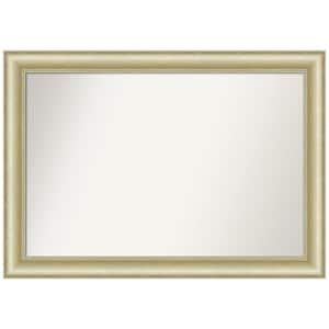 Textured Light Gold 41 in. W x 29 in. H Rectangle Non-Beveled Framed Wall Mirror in Gold