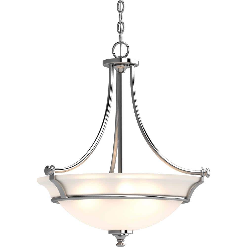Chrome Mini Pendant with Frosted Glass Bowl Shade