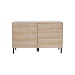 Cairo 47.5 in x 15.75 in. Wooden Sideboard Table Stand Cabinet with 3 Drawers, Light Oak