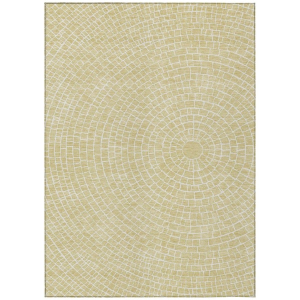 Chantille Machine Washable Indoor/Outdoor Abstract ACN2455 Wheat 9 ft. x 12 ft. Area Rug