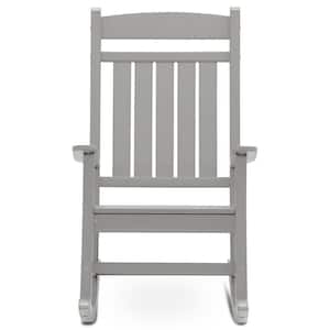 Classic Rocker Light Gray Plastic Outdoor Rocking Chair