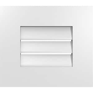 16 in. x 14 in. Rectangular White PVC Paintable Gable Louver Vent Functional