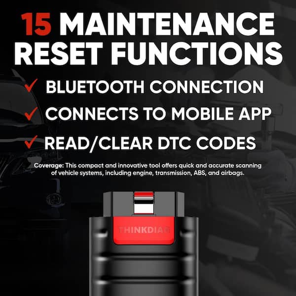 Thinkdiag OBD2 Bluetooth Dongle Full Systems Scanner with Bi-Directional, ECU Coding, 16 Special Functions and Resets