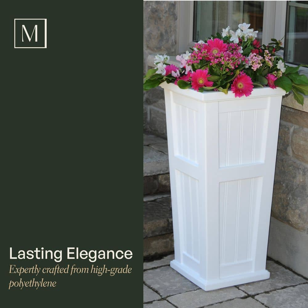 Cape Cod 32" Black Polyethylene Self-Watering Planter