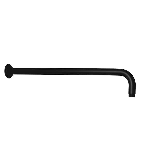 1/2 in. IPS x 19 in. IPS Wall Mount 90-Degree Rain Shower Arm with Flange, Matte Black