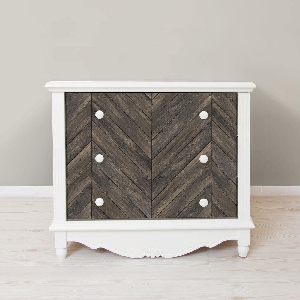 Wildwood Walnut Herringbone Peel and Stick Wallpaper