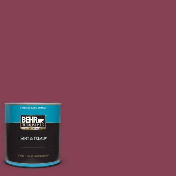 BEHR PREMIUM PLUS 1 qt. M1307 Sugar Beet Satin Enamel Exterior Paint