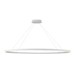 Ovale 53 in. 1 Light White Integrated LED Pendant Light