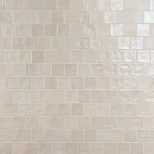 Ivy Hill Tile Amagansett Sand Dune Cream 4 in. x 4 in. Mixed Finish Ceramic Wall Tile (5.38 sq. ft. / case)