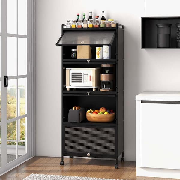 Black microwave stand discount