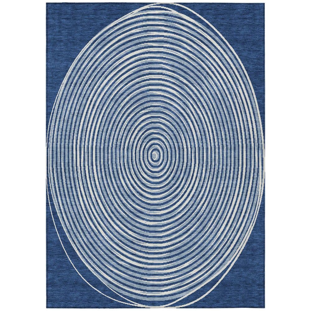 Chantille Machine Washable Indoor/Outdoor Abstract ACN2647 Navy 3 ft. x 4 ft. Area Rug price history on PriceWatchPro