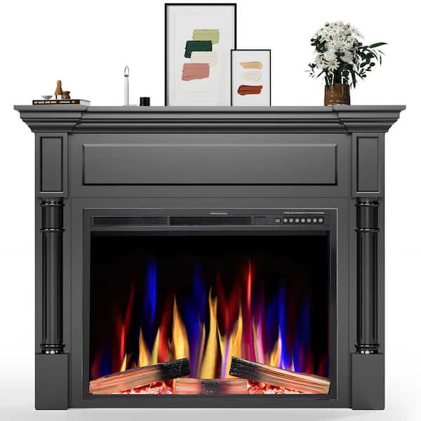 R.W.FLAME 50 in. Freestanding Wood Frame Electric Fireplace in