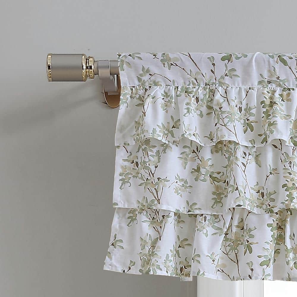 Light Green Cotton Rod Pocket Ruffled Valance