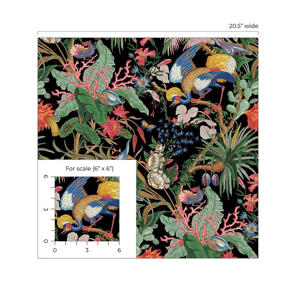 Ebony Tropical Canopy Self-Adhesive Vinyl Wallpaper