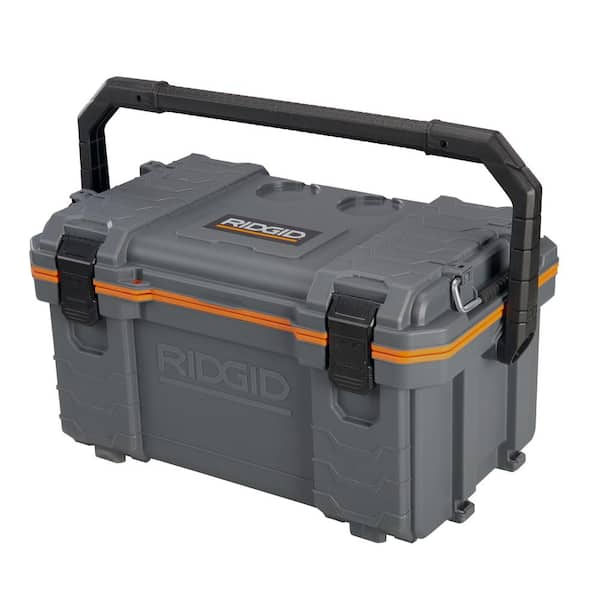 RIDGID Pro Gear System Gen 2.0 Cold Box 27 Qt. Heavy Duty XL Cooler With Ergonomical Handle  and Durable Latches