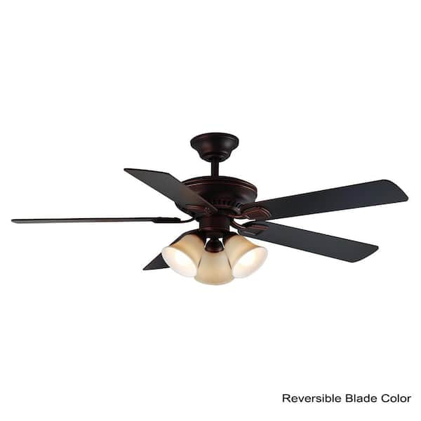 Hampton Bay Campbell 52 In Indoor Led Mediterranean Bronze Ceiling Fan With Light Kit Downrod Reversible Blades And Remote 41350 - Program Remote Hampton Bay Ceiling Fan