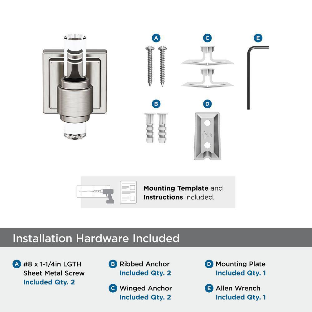 Clear and Brushed Nickel Single Prong Robe Hook