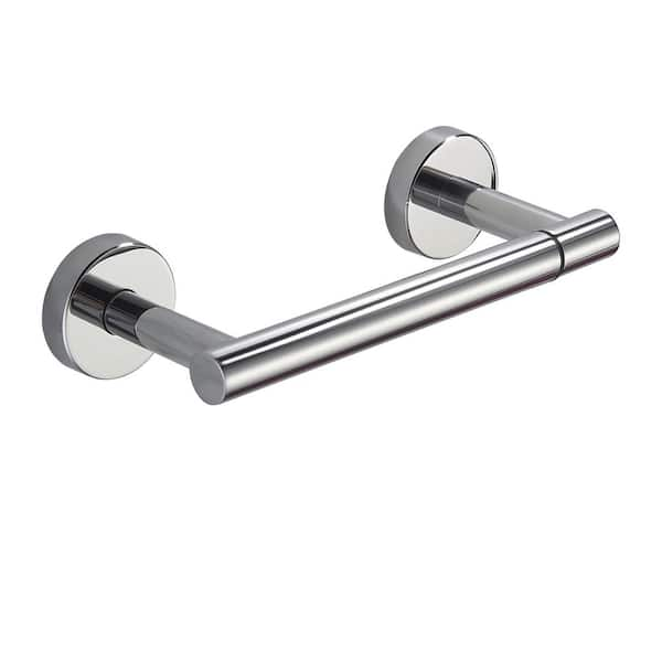 Brushed chrome toilet roll on sale holder