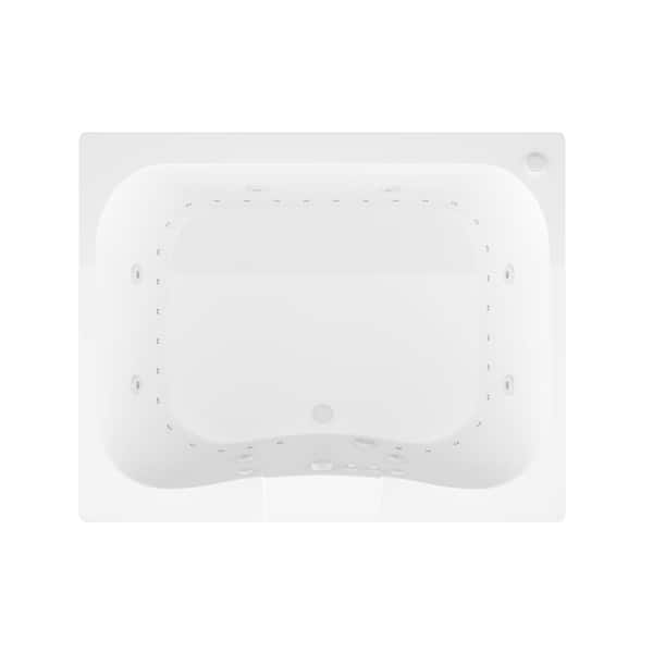 Rhode 5 ft. Rectangular Drop-in Whirlpool and Air Bath Tub in White
