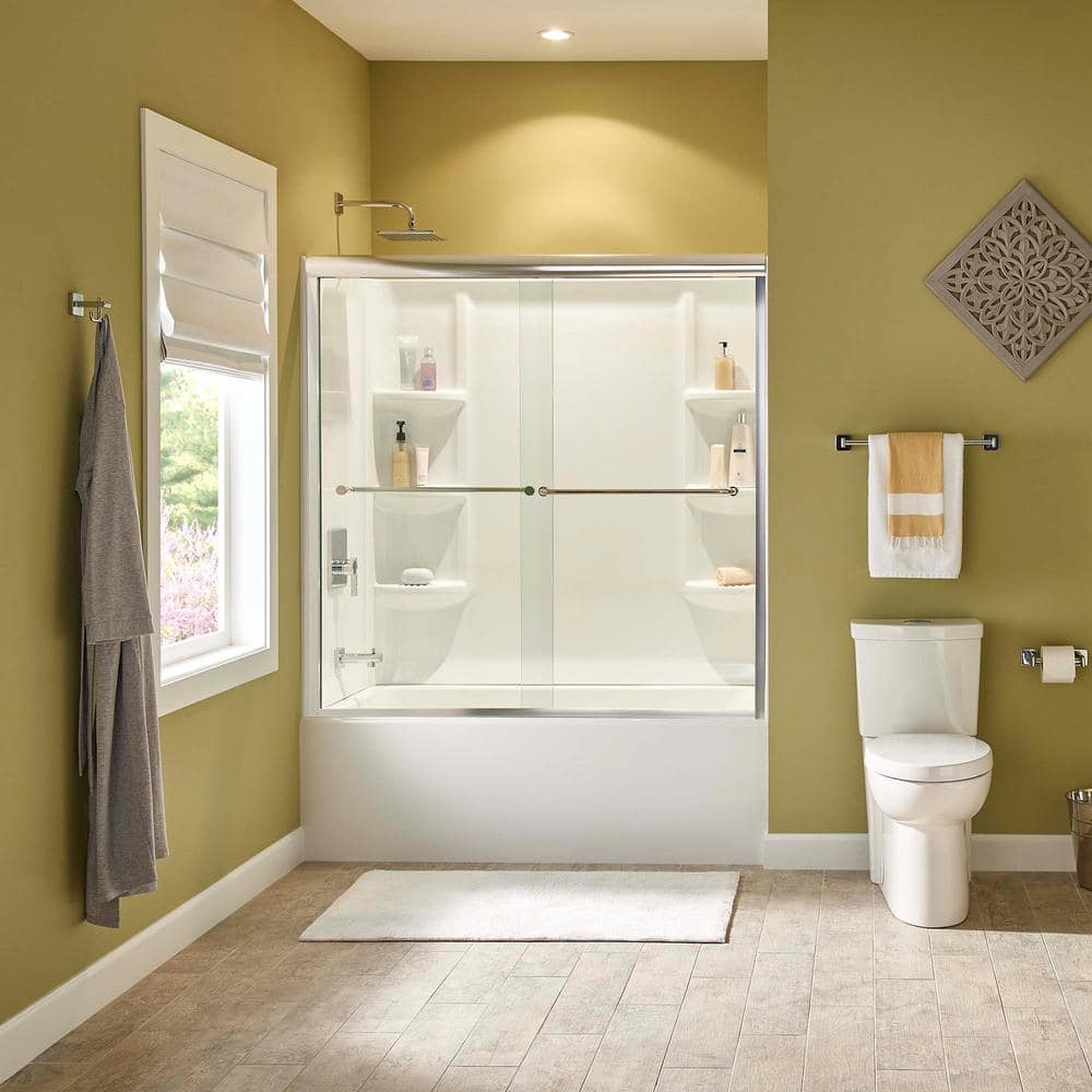 Studio 60'' x 32'' White Acrylic Alcove Soaking Bathtub