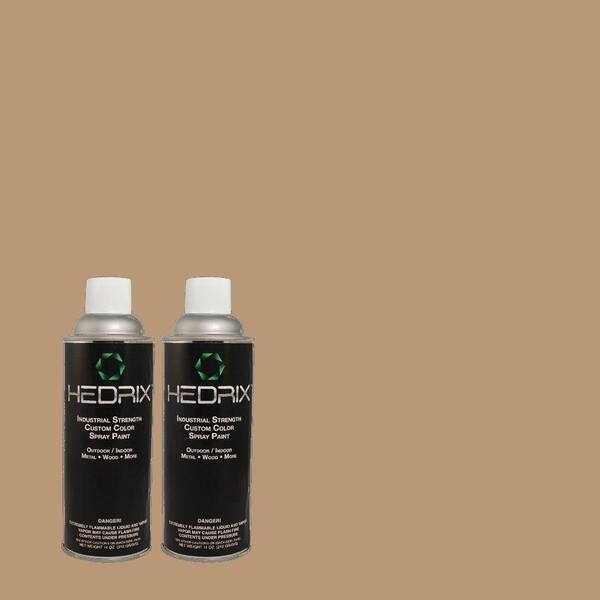Hedrix 11 oz. Match of PPU4-4 Soft Chamois Semi-Gloss Custom Spray Paint (8-Pack)