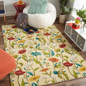 Spiced Beauties Multi 5 ft. x 8 ft. Floral Area Rug