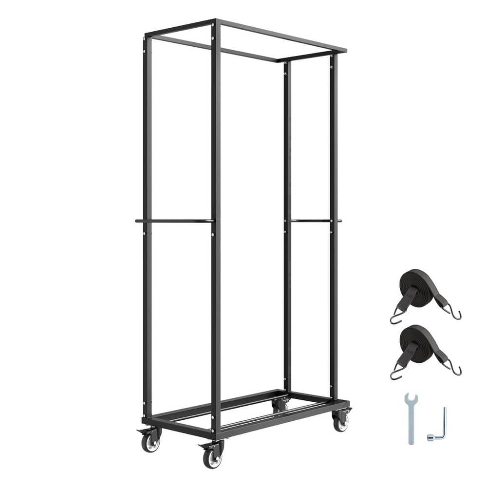 Heavy-Duty Folding Chair Rack, 500 lbs. Metal Chair Cart for 60 Chairs, Storage Dolly with Swivel Casters, Matte Black price history on PriceWatchPro