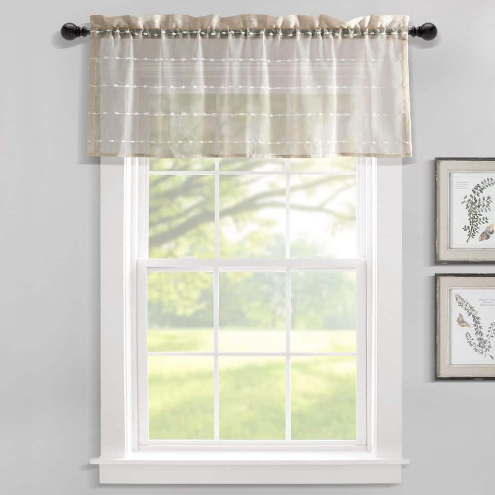 HOMEBOUTIQUE Farmhouse Textured Sheer Valance Neutral Single 52x18 2   Neutral Homeboutique Window Scarves Valances 21t012440 64 1000 