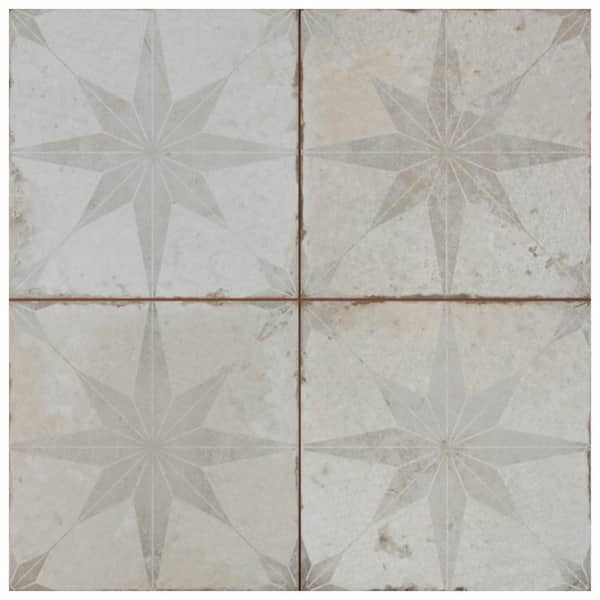 Merola Tile Kings Star White 17-5/8 in. x 17-5/8 in. Ceramic Floor and Wall Tile (10.95 sq. ft./Case)