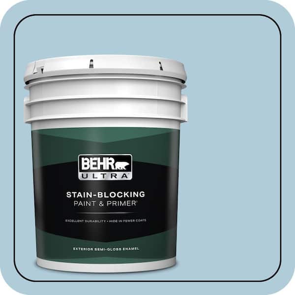 BEHR ULTRA 5 gal. #S500-2 Essex Blue Semi-Gloss Enamel Exterior Paint & Primer