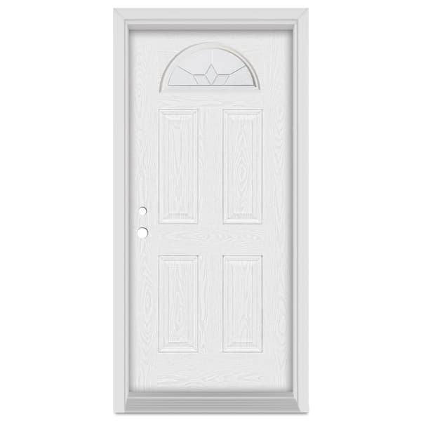 MMI Door 36 in. x80 in. Right-Hand Inswing Fan-Lite Clear 4-Panel Primed  Fiberglass Smooth Prehung Front Door on 6-9/16 in. Frame Z0365384R - The  Home Depot