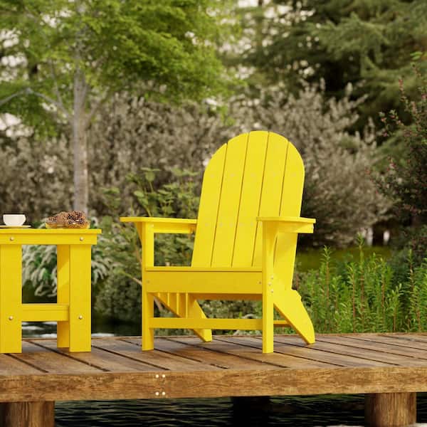 Wildridge Freedom Lemon Yellow HDPE Plastic Traditional Outdoor
