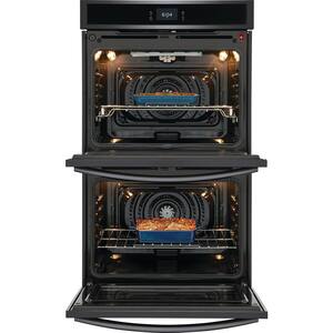 30 in. Double Electric Wall Oven with Total Convection in Smudge-Proof Black Stainless Steel