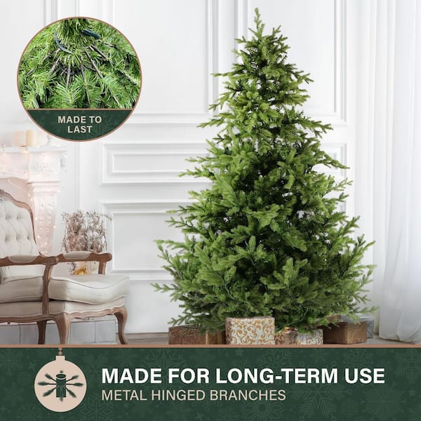 Fraser Hill Farm 7.5-ft. Foxtail Pine Green Artificial Christmas