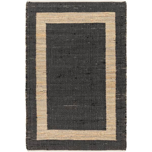 Livabliss Jean Charcoal Doormat 2 ft. x 4 ft. Border Indoor Area Rug