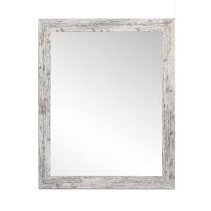 Medium Rectangle White/Gray Contemporary Mirror (27 in. H x 32 in. W)