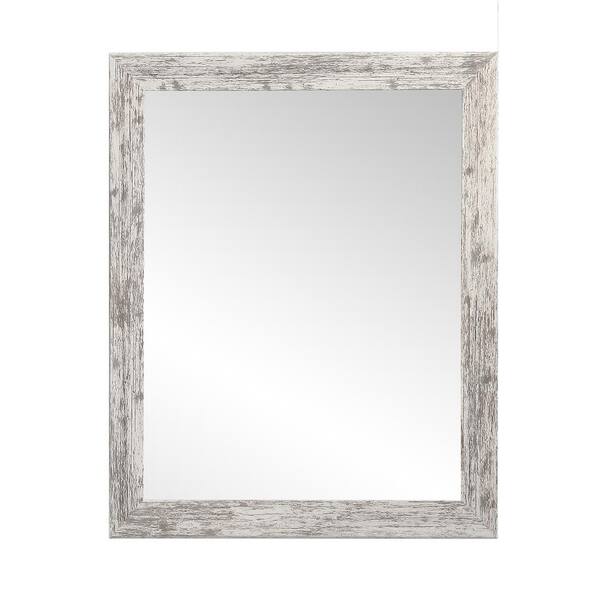 BrandtWorks Medium Rectangle White/Gray Contemporary Mirror (27 in. H x 32 in. W)