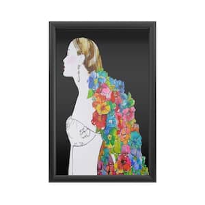 "Flower Hair" by Schuyler Rideou Framed with LED Light Animal Wall Art 24 in. x 16 in.