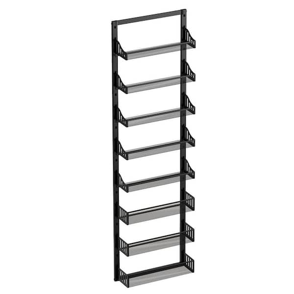 Numhew 8-Tier Black Over the Door Pantry Organizer, 2 in 1 Wall