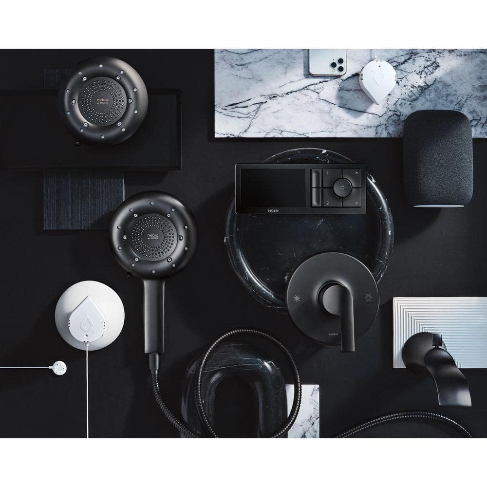 Matte Black Wall-Mounted Digital Shower Controller with LCD Screen