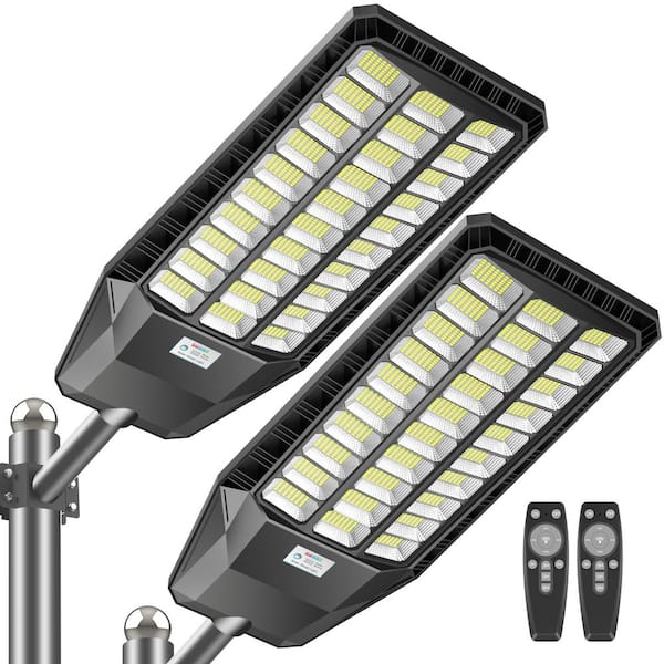 480000 Lumens 4800-Watt 240-Degree Black Motion Sensing Dusk to Dawn Integrated LED Flood Light (2-Pack)